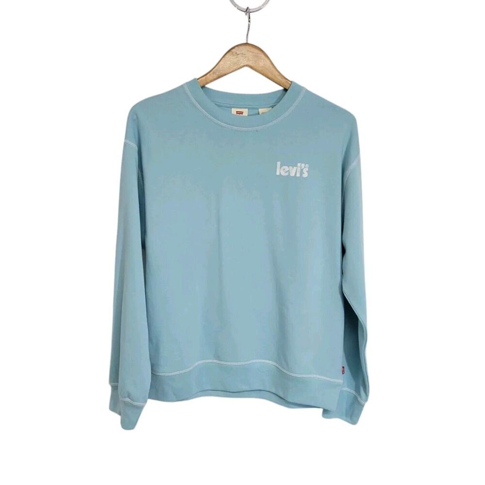 Levi's Light Blue Boxy Pullover Sweatshirt Size Medium NWT